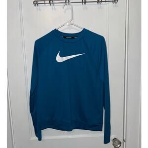 Nike Womens Dri-Fit Running Long Sleeve Tee Blue size S